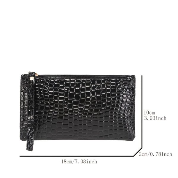 Clutch Bag, Trendy Square Handbag Faux Leather Coin Purse - Image 5