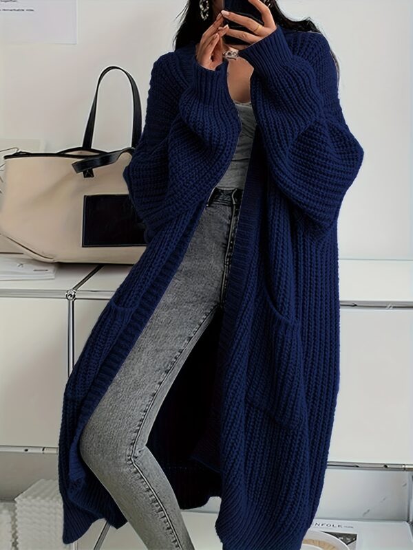 Cardigan, Long Sleeve Drop Shoulder Long Length Women's Casual Outwear - Image 7