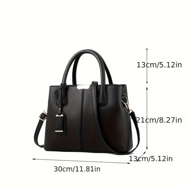 Women's Handbag - Spacious Solid Color Crossbody Bag with Zip - Image 4