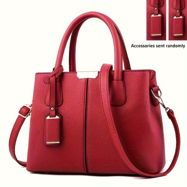 Women's Handbag - Spacious Solid Color Crossbody Bag with Zip - Image 7