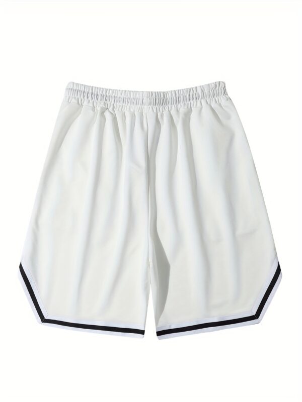 Men's Print Basketball Shorts, Casual Slightly Stretch Drawstring Shorts - Image 7