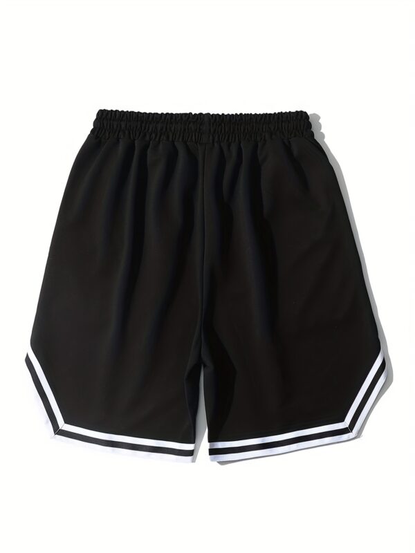 Men's Print Basketball Shorts, Casual Slightly Stretch Drawstring Shorts - Image 8