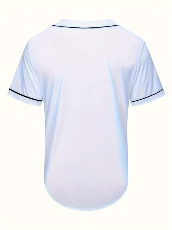 Men's Stylish Solid Baseball V-Neck Short Sleeve Tee for Casual Wear and Baseball - Image 7