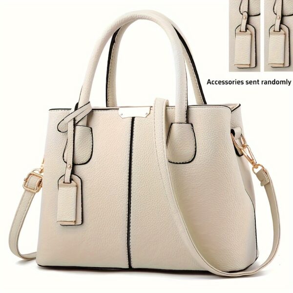 Women's Handbag - Spacious Solid Color Crossbody Bag with Zip - Image 9