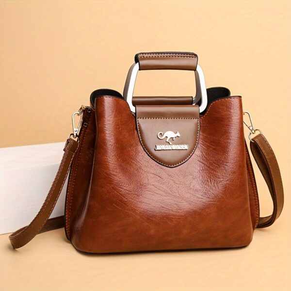 Retro-Style PU Leather Crossbody Bag for Women