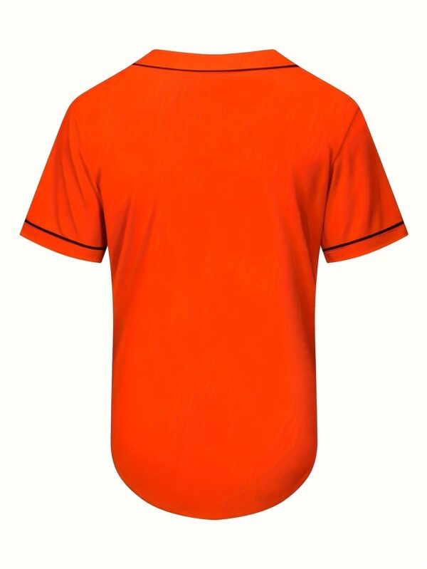 Men's Stylish Solid Baseball V-Neck Short Sleeve Tee for Casual Wear and Baseball - Image 9