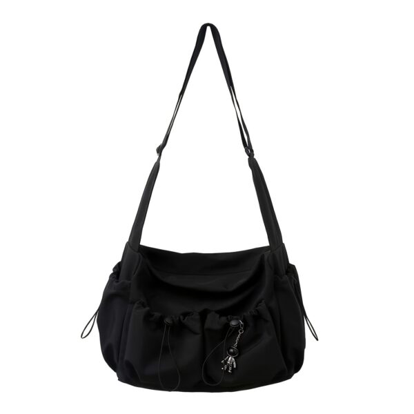 Large Capacity Drawstring Crossbody Bag with Zipper Closure - Image 8