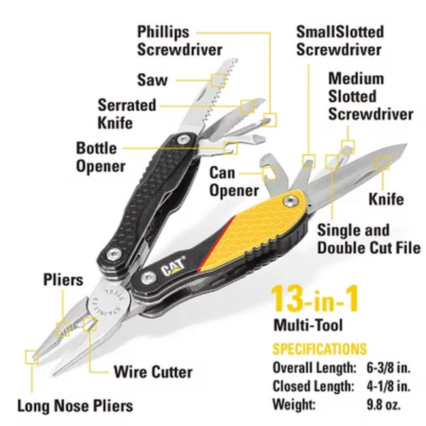 CAT® 3 Piece 13-In-1 Multi-Tool and Pocket Knives Gift Box Set - Image 3