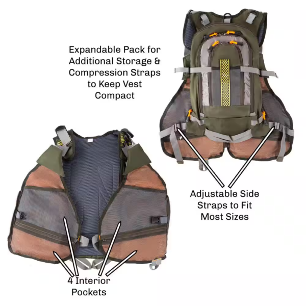 16-Pocket Lightweight Tackle Fishing Vest - Image 4