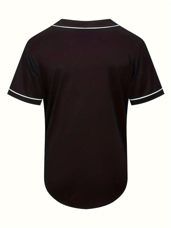 Men's Stylish Solid Baseball V-Neck Short Sleeve Tee for Casual Wear and Baseball - Image 11