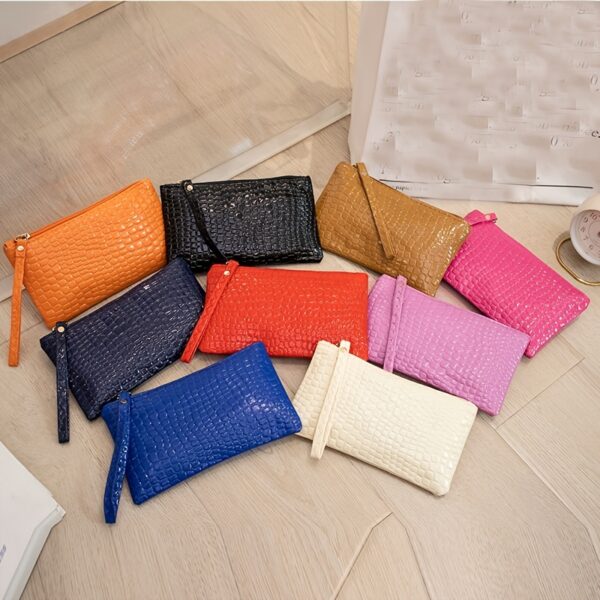 Clutch Bag, Trendy Square Handbag Faux Leather Coin Purse - Image 2